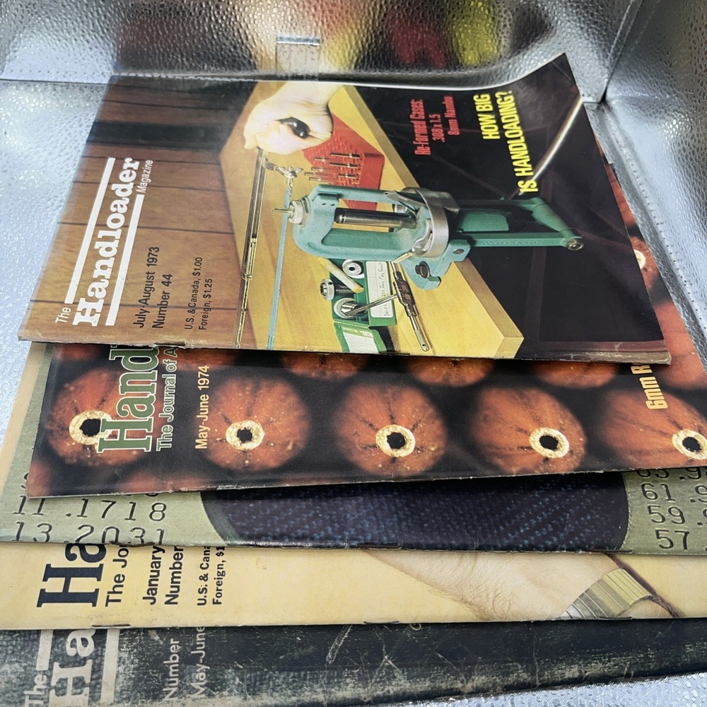 Lot Of 5 Vtg Handloader Magazine 1970's Auto Pistol Loading Shooting Range